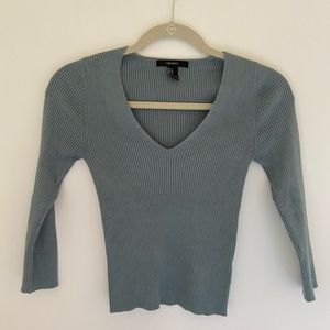 Forever 21 thick ribbed blue top